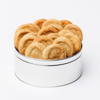 Christie Cookies, Gourmet Snickerdoodle Cookies, 18 Fresh-Baked Cookies in Silver Tin, Holiday & Corporate Tin, Birthday Idea for Men & Women