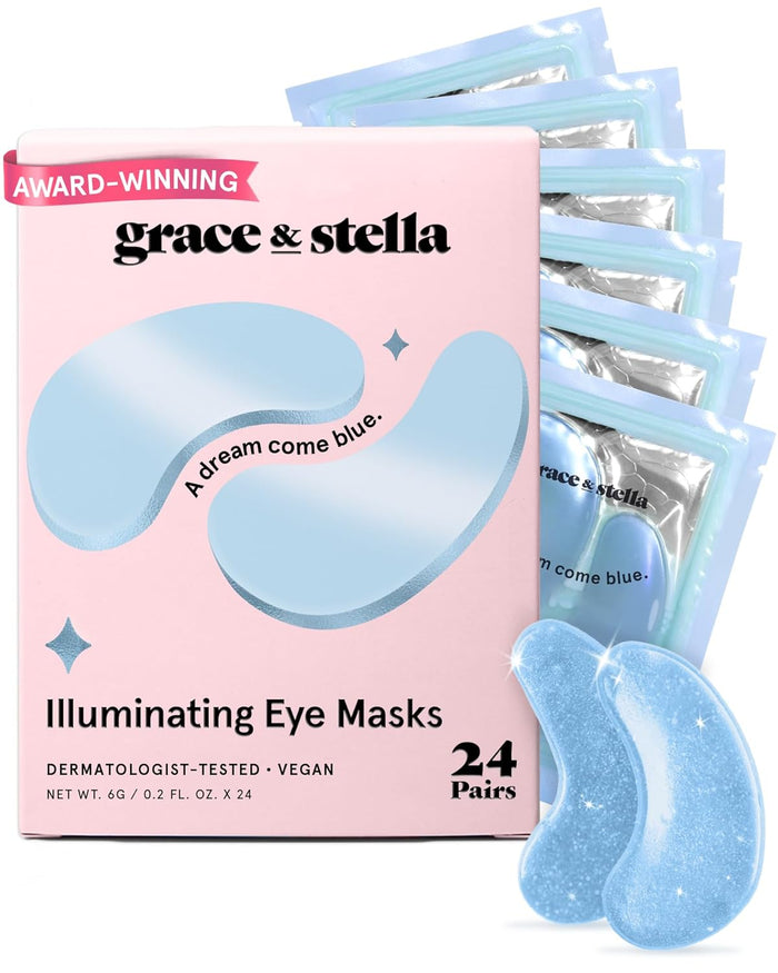 grace & stella Under Eye Patches (12 pairs) Eye Masks for Puffy Eyes and Dark Circles - Stocking Stuffers, Christmas Gifts for Women - Gifts for Birthdays, Bachelorette Party, Bridesmaids, Self Care