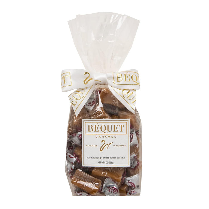 Béquet Caramel - Chewy - Gourmet Caramel Candy - Caramel Candy Individually Wrapped - Made in Montana - Kosher (Star D) and Gluten Free - 8 oz Gift Bag