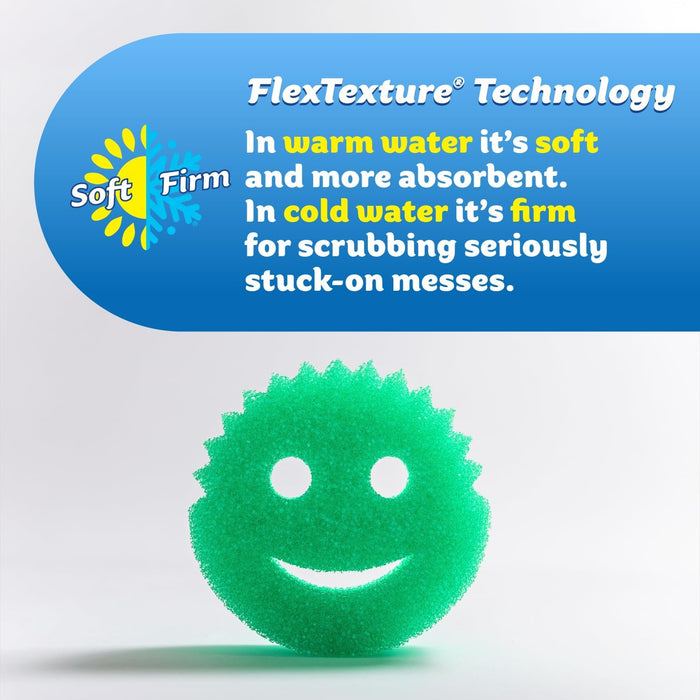 Scrub Daddy Color Sponges - Scratch-Free Multipurpose Dish Sponges for Kitchen, Bathroom & Household Cleaning - Made with BPA-Free Polymer Foam (3 Count)