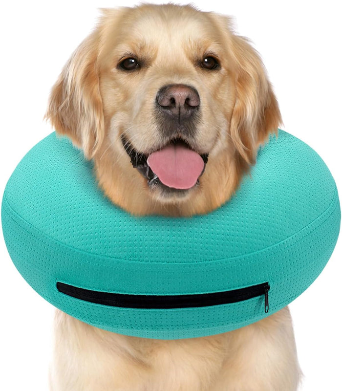Supet Inflatable Dog Cone Collar Alternative After Surgery, Doggie Neck Donut Collar Recovery ECollar, Soft Dog Cone for Small Medium Large Dogs