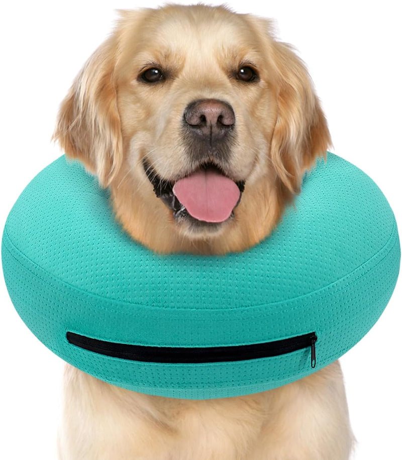 Supet Inflatable Dog Cone Collar Alternative After Surgery, Doggie Neck Donut Collar Recovery ECollar, Soft Dog Cone for Small Medium Large Dogs