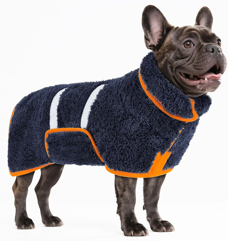 Bienbee Dog Bathrobe, Quick Drying Super Absorbent Dog Robes for After Bath, Warm Keeping Dogs Towel, Dogs Bath Supplies, Dark Blue XL