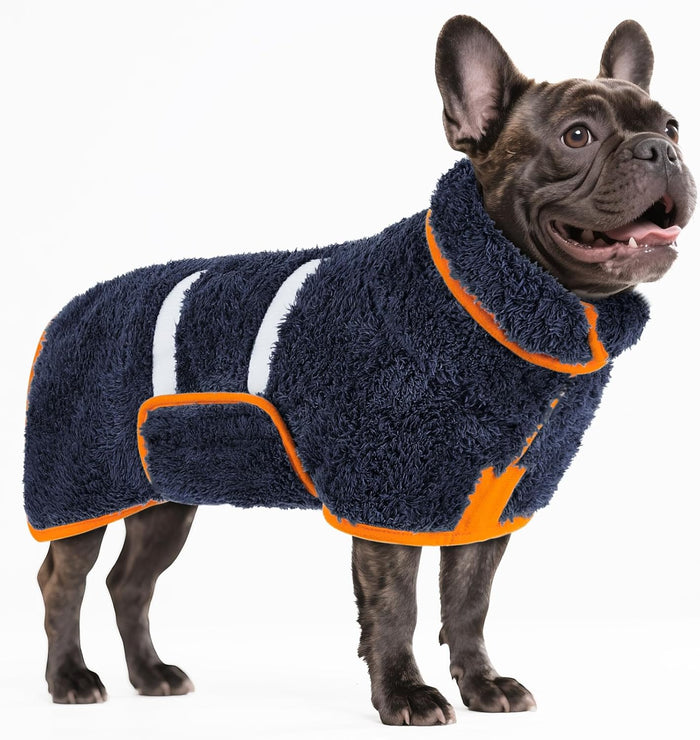 Bienbee Dog Bathrobe, Quick Drying Super Absorbent Dog Robes for After Bath, Warm Keeping Dogs Towel, Dogs Bath Supplies, Dark Blue XL