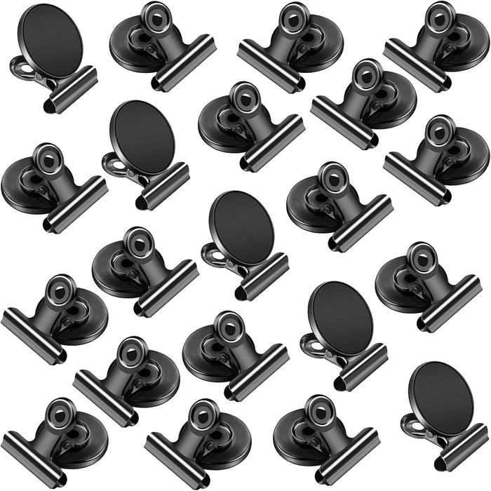 VNDUEEY 20 Pack Fridge Magnets Refrigerator Magnets Strong Magnetic Clips, Magnet Clips Heavy Duty, Whiteboard Magnet Magnetic Paper Clips for Home, School, Office, Teaching, Locker (Silver)