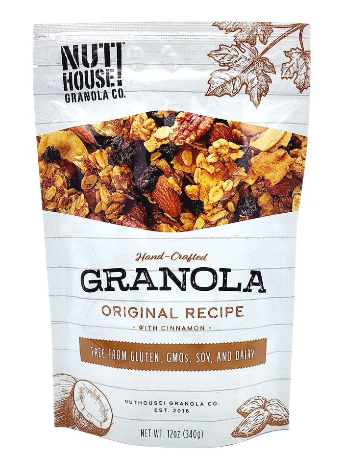 NutHouse! Granola Company - Premium Original Recipe Granola | Certified Gluten-Free, Non-GMO, Kosher | Vegan, Soy-Free | 12 oz. Bag (3-Pack)