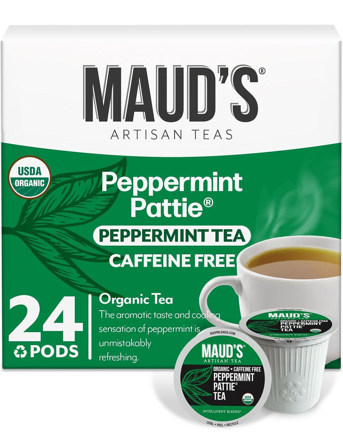 Maud's Organic English Breakfast Black Tea Pods, 24 ct, Recyclable Single Serve Pods – 100% Gourmet Blended Tea Leaves, Compatible with Keurig K Cups Maker
