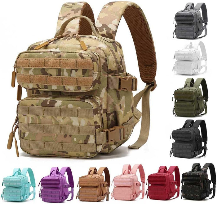 Mini Tactical Backpack for Men and Women, 9L Small Molle Backpack for Woman Military Backpacks for Gym, Hiking, Daily, Travel, Camping (Black)