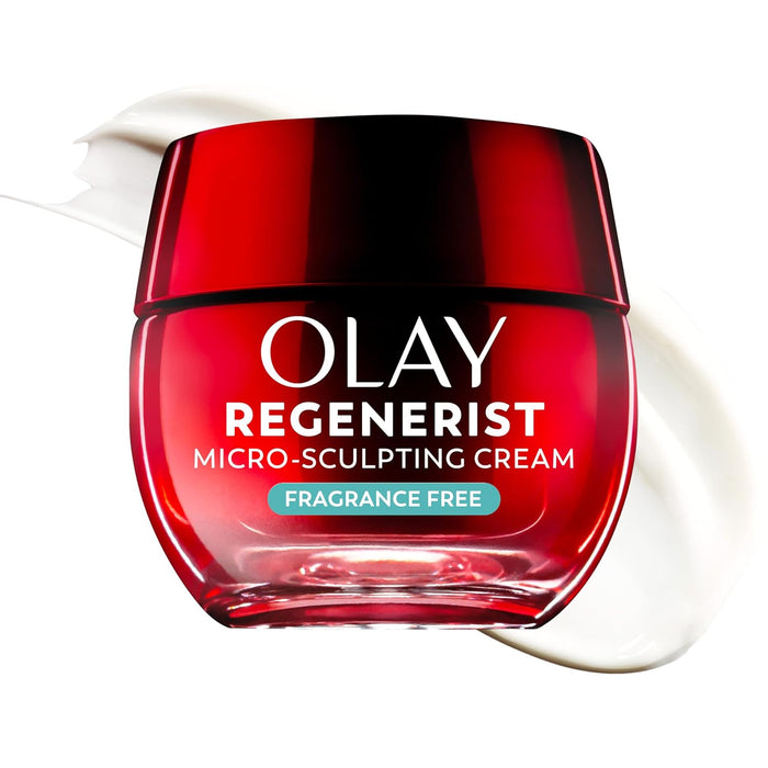Olay Face Moisturizer, Regenerist Micro-Sculpting Cream for Women, Fragrance-Free - Hydrating, Anti-Aging, Anti-Wrinkle, Firming Skin Care - Hyaluronic Acid, Niacinamide, Amino Peptides, 1.7 Oz