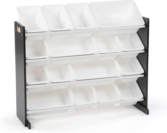 Humble Crew Supersized Toy Storage Organizer with 16 Removable Bins, Grey/White – Large Toy Storage for Toddlers Ideal for Kids' Rooms, Playrooms, and Nurseries - Modern Toy Bins for Kids