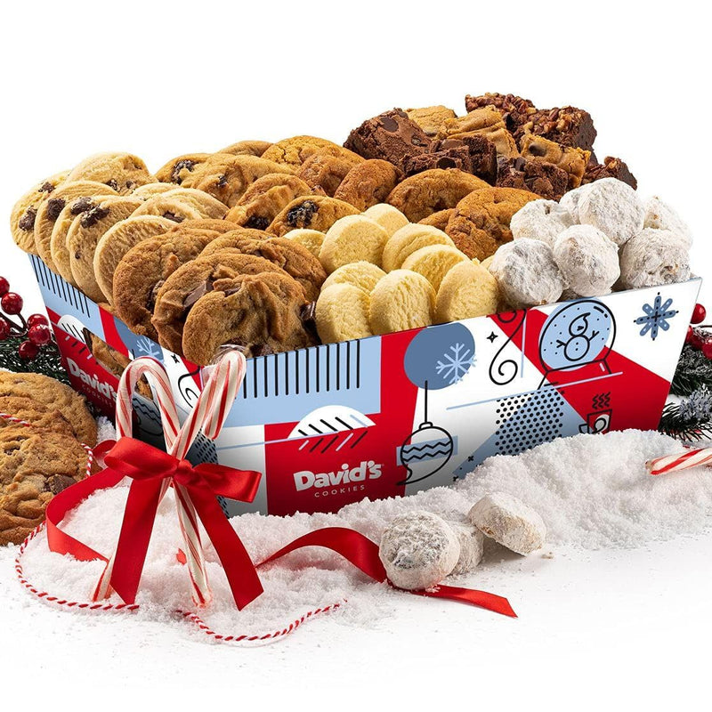 David Cookies Gift Basket for Families - Large Crate Assorted Cookies and Brownies for Snack and Sharing - Deliciously Flavored Cookies and Brownies with Finest Ingredients - Gourmet Food Gift Basket