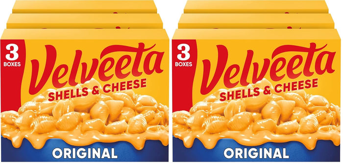 Velveeta Shells & Cheese Original Shell Pasta & Cheese Sauce, 3 ct Pack, 12 oz Boxes