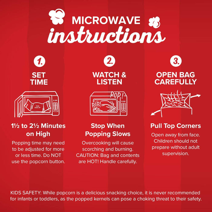 Orville Redenbacher’s Microwave Popcorn, Movie Theater Butter Flavor, 3g Fiber Per Serving, Movie Night Supplies, 3.29 oz., 24-Count