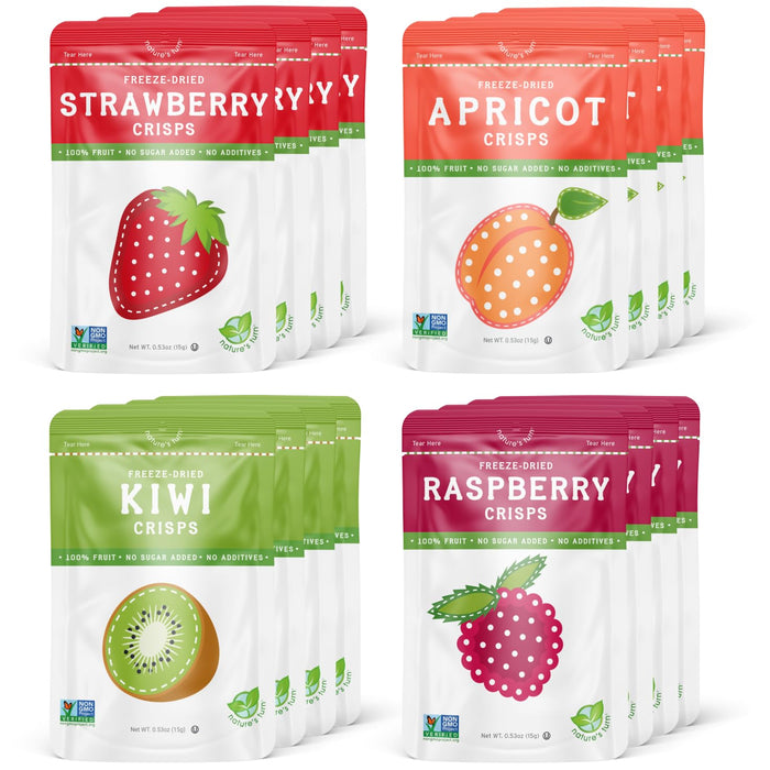 Nature’s Turn Freeze-Dried Strawberry Banana Crisps – Healthy, Gluten-Free, Crispy & Delicious, Plant-Based Snack, Ideal for Cereal, Smoothies, School Lunches, & On-the-Go, Bags of 6 (0.53 oz Each)