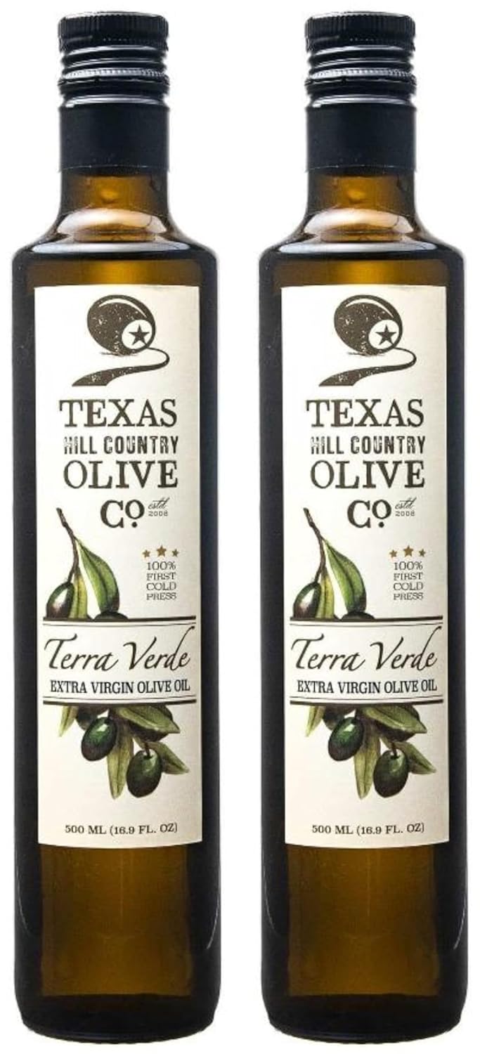 Sola Stella Extra Virgin Olive Oil - Cold Pressed Gourmet EVOO Olive Oil - Uniquely Smooth & Buttery - Perfect for Cooking Baking & Finishing - Award Winning & Made in Texas (16.9 oz)
