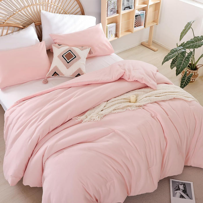 weigelia Pink Comforter Full Size Set – Soft All-Season Bedding with 300GSM Fluffy Microfiber, Includes 2 Matching Pillowcases – Elegant Blush Pink Comforter for Girls, Teens, and Women