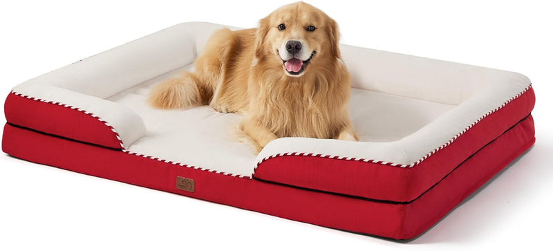 Bedsure Orthopedic Dog Bed Medium Size Dogs - Washable Small Medium Dog Cat Bed Waterproof, Comfort Cats Couch Sofa with Washable Removable Cover, Pets Bed with Nonskid Bottom, Grey, 28"