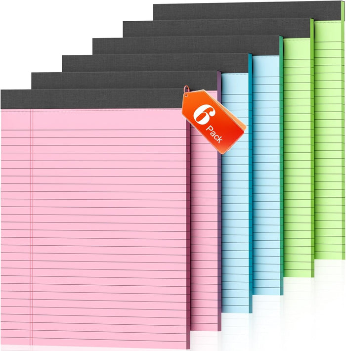 Legal Pads 8.5 x 11, 12 Pack Colored Note Pads 8.5 x 11 Pink Notepad 8.5 x 11 Multi-Color Pink/Green/Blue Writing Pads 8.5 x 11 Lined Paper Pads Wide Ruled Legal Pad Notebook Paper, 30 Sheets per Pad
