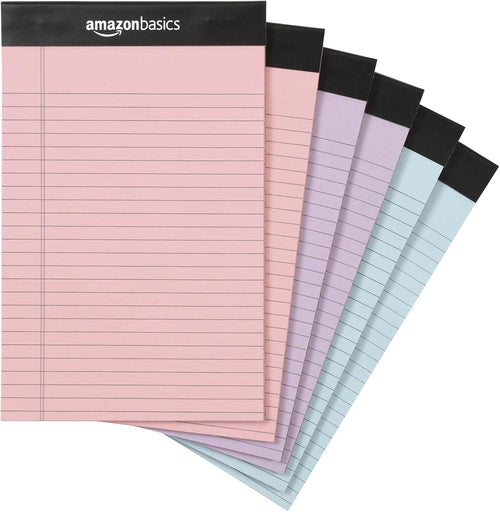 Amazon Basics 50 sheet Wide Ruled Lined Writing Note Pad, 8.5" x 11.75", 12-Pack, 600 Perforated Sheets, Canary