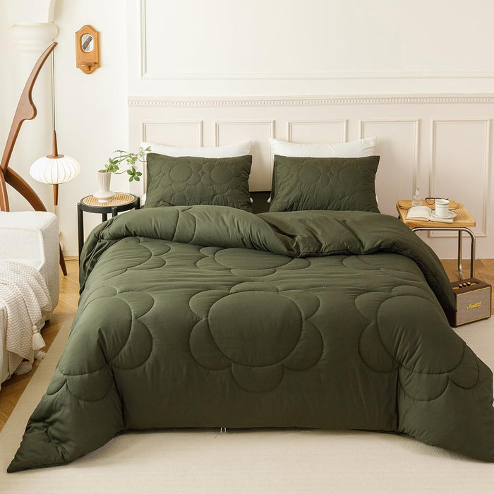 CLOTHKNOW Pumpkin Floral Queen Comforter Set Sunflower Bedding Comforter Sets Black White Plaid Comforter Botanical Comforters