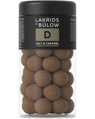 LAKRIDS BY BÜLOW - D - Salt & Caramel - 10.4 oz - Chocolate Coated Gourmet Licorice - Authentic Scandinavian Candy Produced in Denmark