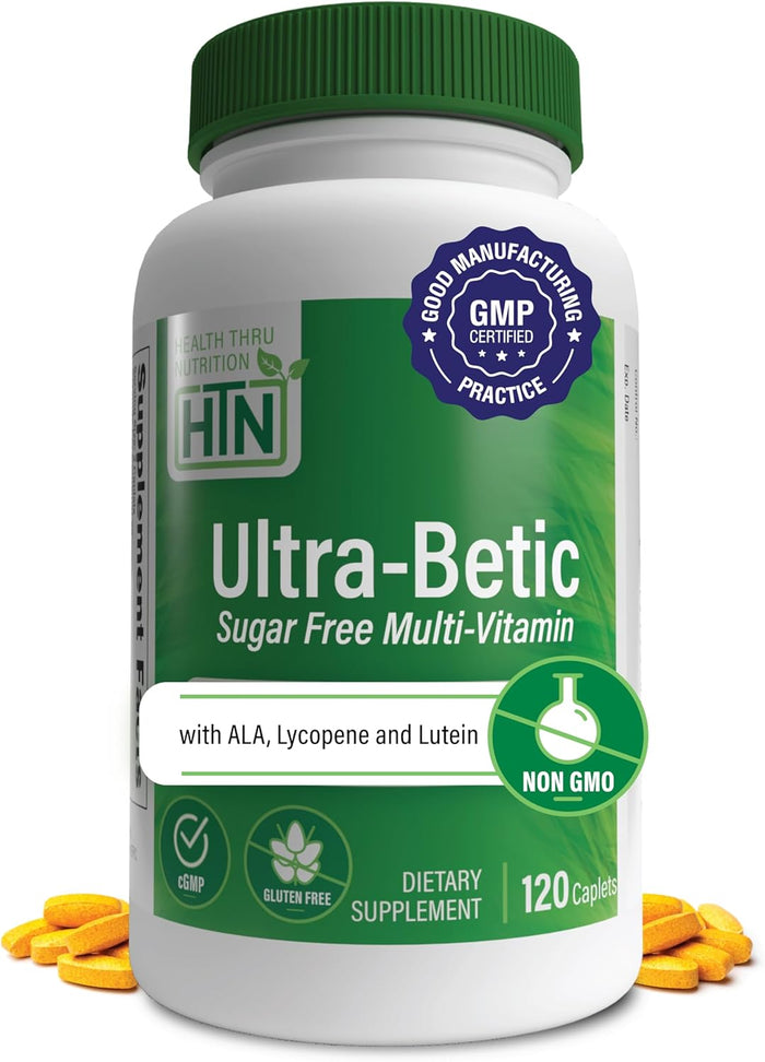 Health Thru Nutrition Ultra-Betic Multivitamin 120 Count | Supports Nerve, Vision, Energy | with ALA, Lycopene | Non-GMO, Clean Label | Third-Party Tested for Quality