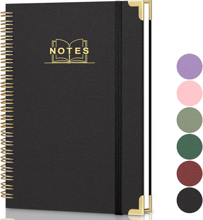 Lined Spiral Journal Notebook, A5 Hardcover Spiral Notebook for Work, 5.7''×8.2'', 100GSM Thick Paper Spiral Bound Journaling Notebooks for Women & Men Office School Note Taking Business, Sage Green
