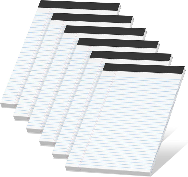 White Legal Pads 8.5 x 11 Narrow Ruled, 3 Pack Notepads College Ruled Pads of Paper With Sturdy Back 37 Lines 70 GSM Paper, Writing Note Pads 30 Sheets Per Writing Pad for Taking Notes, Reminders