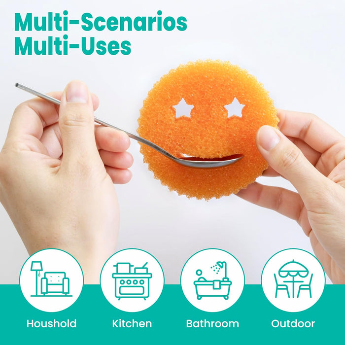 HELIME Scrub Sponges Dish Scrubber, Non Scratch Multi Functional Color Sponge, Dual Sided Temperature Controlled Pads, Safe for Household Cleaning, Mess and Odor Resistant BPA Free Polymer Foam