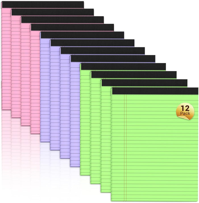 3 Pack White Legal Pads 8.5 x 11 Note Pads, Wide Ruled Notepads, Micro Perforated Lined Note Writing Pads 30 Sheets per Notepad Double-Side Printed Legal Note Pad 8.5x11'' for Home, Office, School