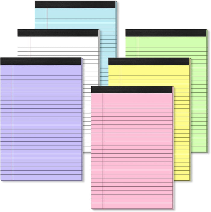 Legal Pads 8.5 x 11, 12 Pack Colored Note Pads 8.5 x 11 Pink Notepad 8.5 x 11 Multi-Color Pink/Green/Blue Writing Pads 8.5 x 11 Lined Paper Pads Wide Ruled Legal Pad Notebook Paper, 30 Sheets per Pad