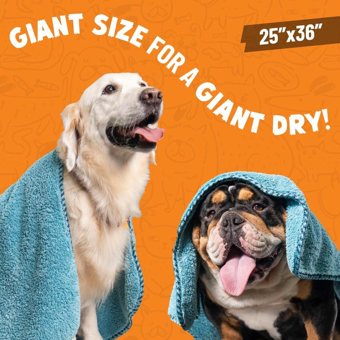 Furrocious Super Absorbent, Ultra Soft Microfiber Pet Towel for Drying & Grooming Dogs, Cats & More by Chemical Guys, Blue (25 inches x 36 inches) PCS1996 - Pet Blanket, Pet Bed Topper