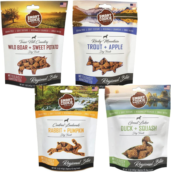 Smart Cookie All Natural Dog Treats - Wild Boar & Sweet Potato - Training Treats for Dogs with Allergies, Sensitive Stomachs - Soft Dog Treats, Chewy, Grain Free, Human-Grade, Made in USA - 5oz Bag