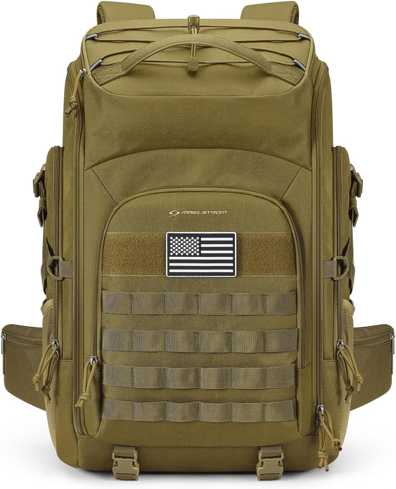 Maelstrom Tactical Backpack for Men, 40L Military Backpack,Water Resistant Assault Pack for Women, 3-Day Bug Out Bag for Hiking, Camping, Gym with Molle System-Black