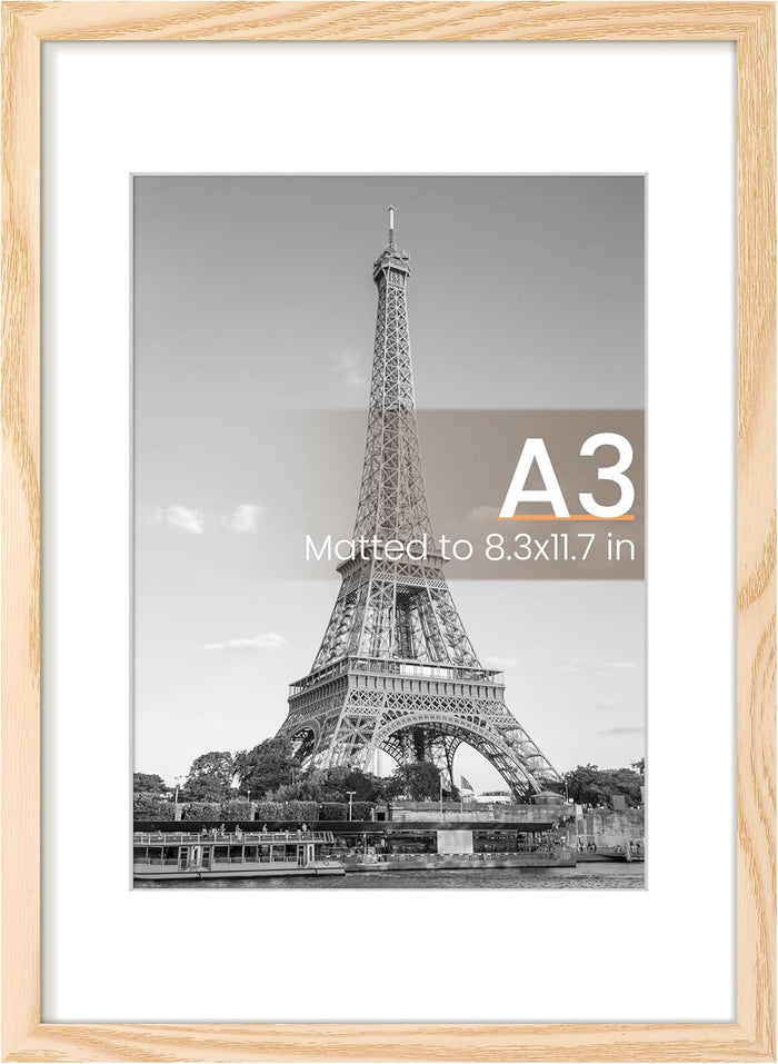 upsimples 8x10 Picture Frame, Display Pictures 5x7 with Mat or 8x10 Without Mat, Wall Hanging Photo Frame, Black, 1 Pack