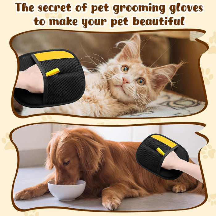 Pet Hair Removal Gloves,Electrostatic Gloves Pet Hair, Efficient Grooming Glove for Cats Dogs, Reusable Pet Hair Removal Tool for Couch, Furniture, Carpet, Curtain (3)