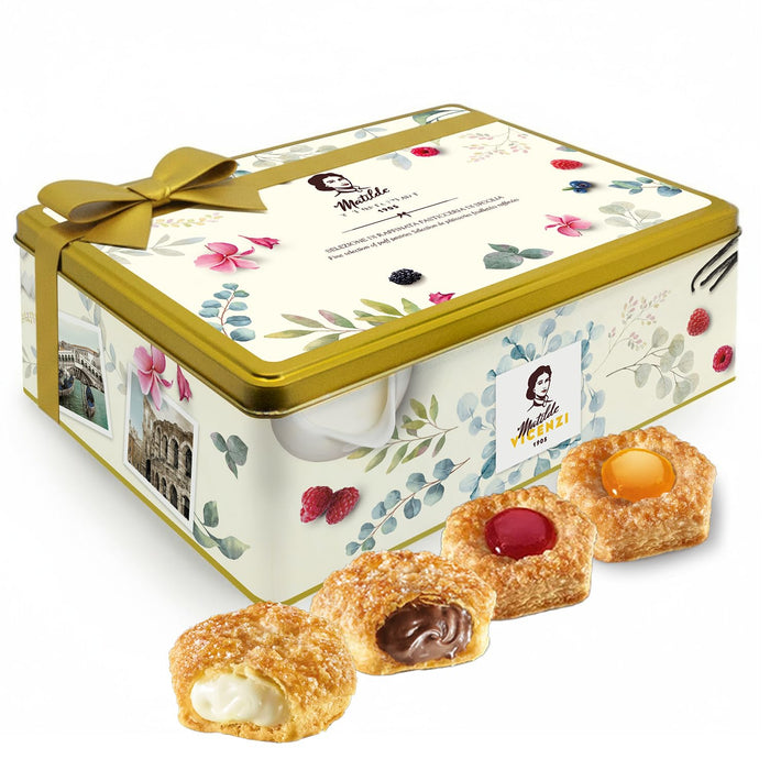 Matilde Vicenzi Millefoglie D'Italia Fine Selection of Italian Pastries - Gourmet Gifts For Thanksgiving, Christmas - Assortment of Vanilla, Apricot, Chocolate, & Raspberry Cookies - 13.76 oz (390g)