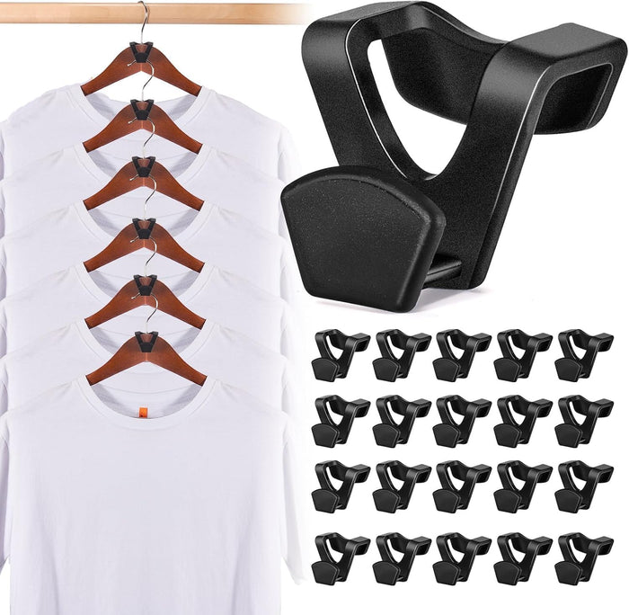 HOUSE DAY Closet Organizers and Storage, College Dorm Room Essentials - 60 Pack Clear Clothes Hanger Connector Hooks, Heavy Duty Hangers Organization, Premium Space Saving Hangers
