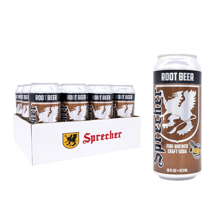 Sprecher Black Cherry Soda – Fire-Brewed with Real Honey & Door County Cherry Juice – Handcrafted, Caffeine-Free, Gourmet Beverage – 16 fl oz Cans (12 Pack)
