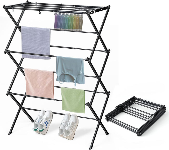 Clothes Drying Rack Household Indoor, Foldable Drying Rack Clothing for Laundry - 40" x 28.8" x 14.2", Space Saving Indoor&Outdoor, Pure White-1pack