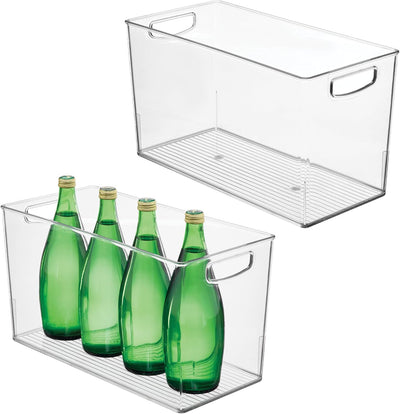 iDesign Plastic Storage Bin with Handles for Household Storage - Set of 2 - Clear - Made in USA
