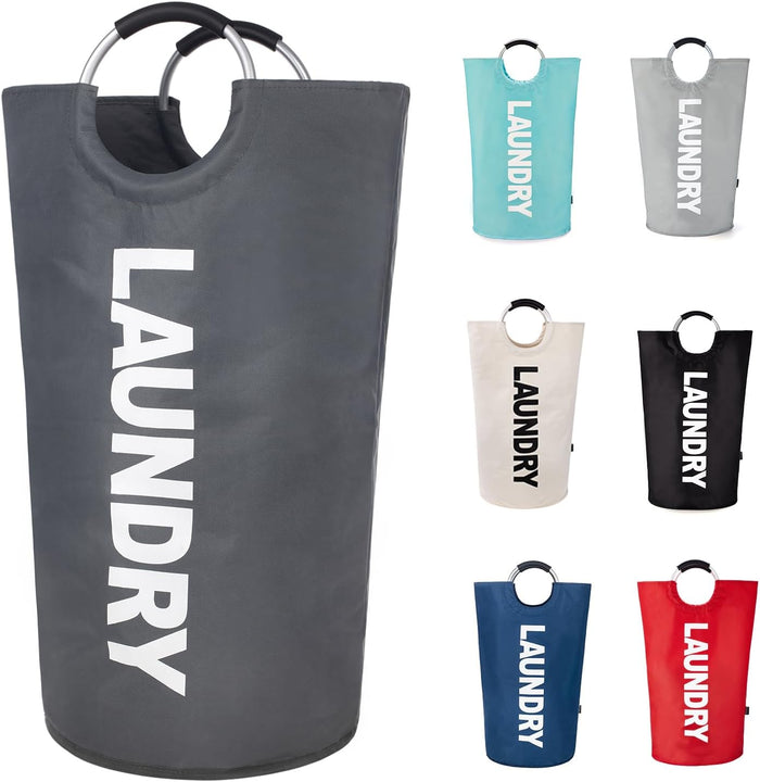 Twira 90L Large Laundry Basket, Laundry Hamper Stands Up Well, Laundry Bag with Padded Handles, Waterproof Clothes Bin Collapsible, Clothes Hamper for Bathroom, Laundry, College (Black)