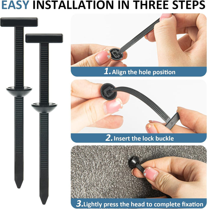 50PCS Nylon Universal Cable Tie Buckle, Self-Locking Retainer Fasteners, Cable Tie Buckle Zip Tie For Bumper Fender License Plate Plastic Panels, Zip Tie Buckles Substitutable Fender Clips ZKENIRD