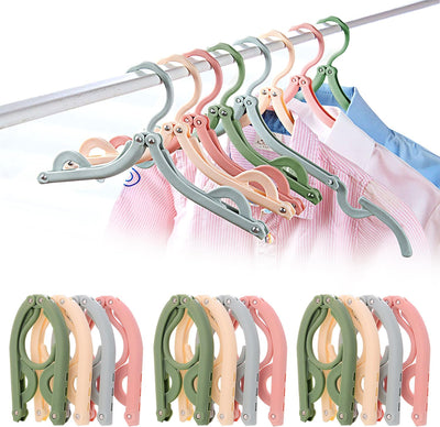 Travel Folding Hanger Household Multifunctional Portable Hanger (Blue Pink Green Beige)
