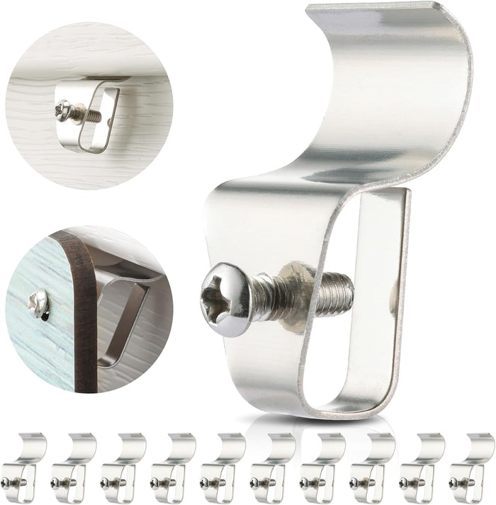 Vinyl Siding Hooks, No Drilling Required, Stainless Steel Outdoor Hooks for Hanging Decorations, House Number Signs, or Lights, Easy to Install & Detach, Max Load 10 Lbs, 10 Pack