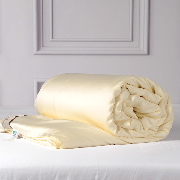 CUDDLE DREAMS Lightweight Silk Filled Comforter for Summer, Detachable Tencel Duvet Cover for Easy Care, Naturally Breathable (Celadon, Twin)