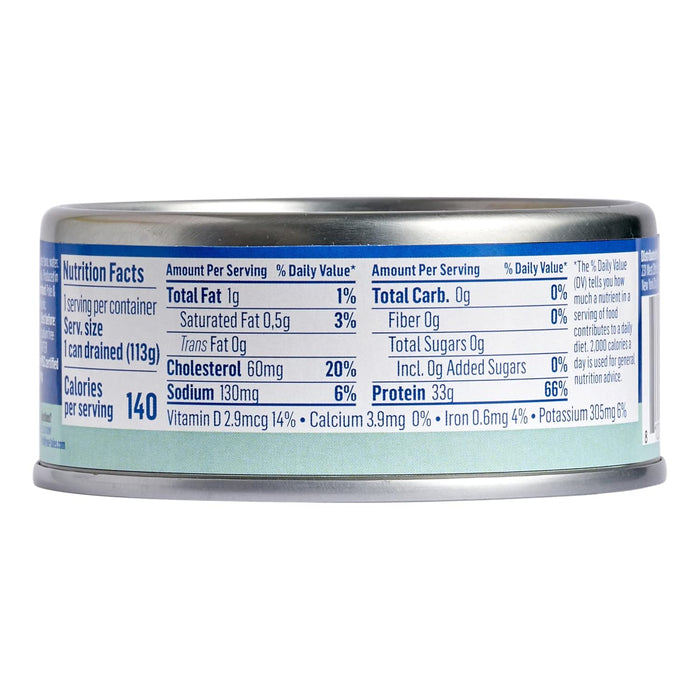Sea Tales Solid White Albacore Canned Tuna in Water - No Salt Added - 100% Pole & Line Wild Sustainably Caught - BPA Free - High Protein Food - Keto Friendly - 5 oz. Cans (Pack of 12)
