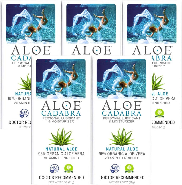 Aloe Cadabra Natural Water Based Personal Lubricant and Vaginal Moisturizer, Organic Aloe Lube for Men, Women and Couples, Non-Staining, pH Balanced (Unscented 5.5 Ounces, 1 Pack)
