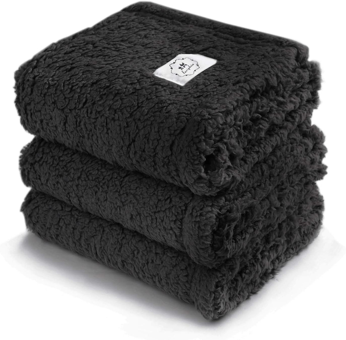 1 Pack 3 Calming Blankets Fluffy Premium Fleece Pet Blanket Soft Sherpa Throw for Dog Puppy Cat Beige Small (23" x16'')