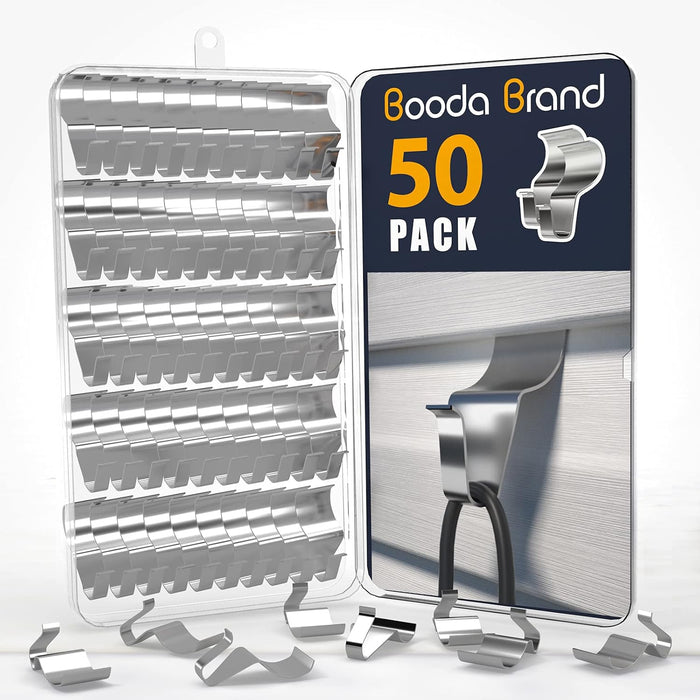 Vinyl Siding Hooks (50 Pack), Heavy Duty Stainless Steel Vinyl Siding Hangers, Low Profile No Hole Siding Clips for Hanging Outdoor Lights Wreath Christmas Decorations